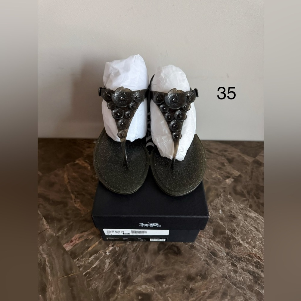 Coach Trimulti Jelly Sandals in Black. Brand New and Original Packaging.